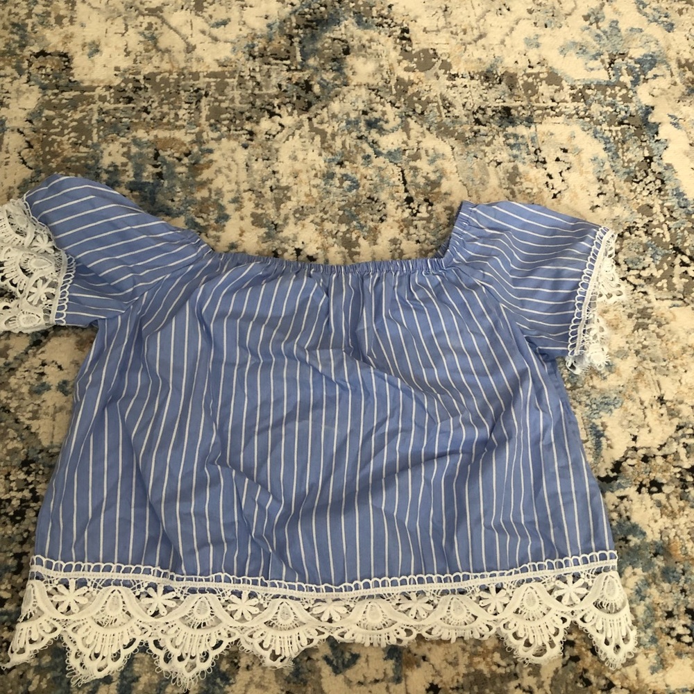 Women’s striped off the shoulder top